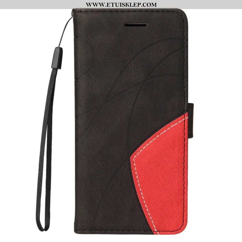 Etui Folio do Vivo Y16 z Łańcuch Dwukolorowy Pasek